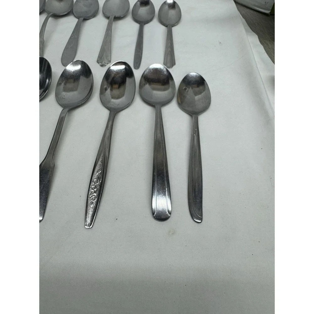 Mixed Lot Of 15 Stainless Steel Serving Spoons Various Brands